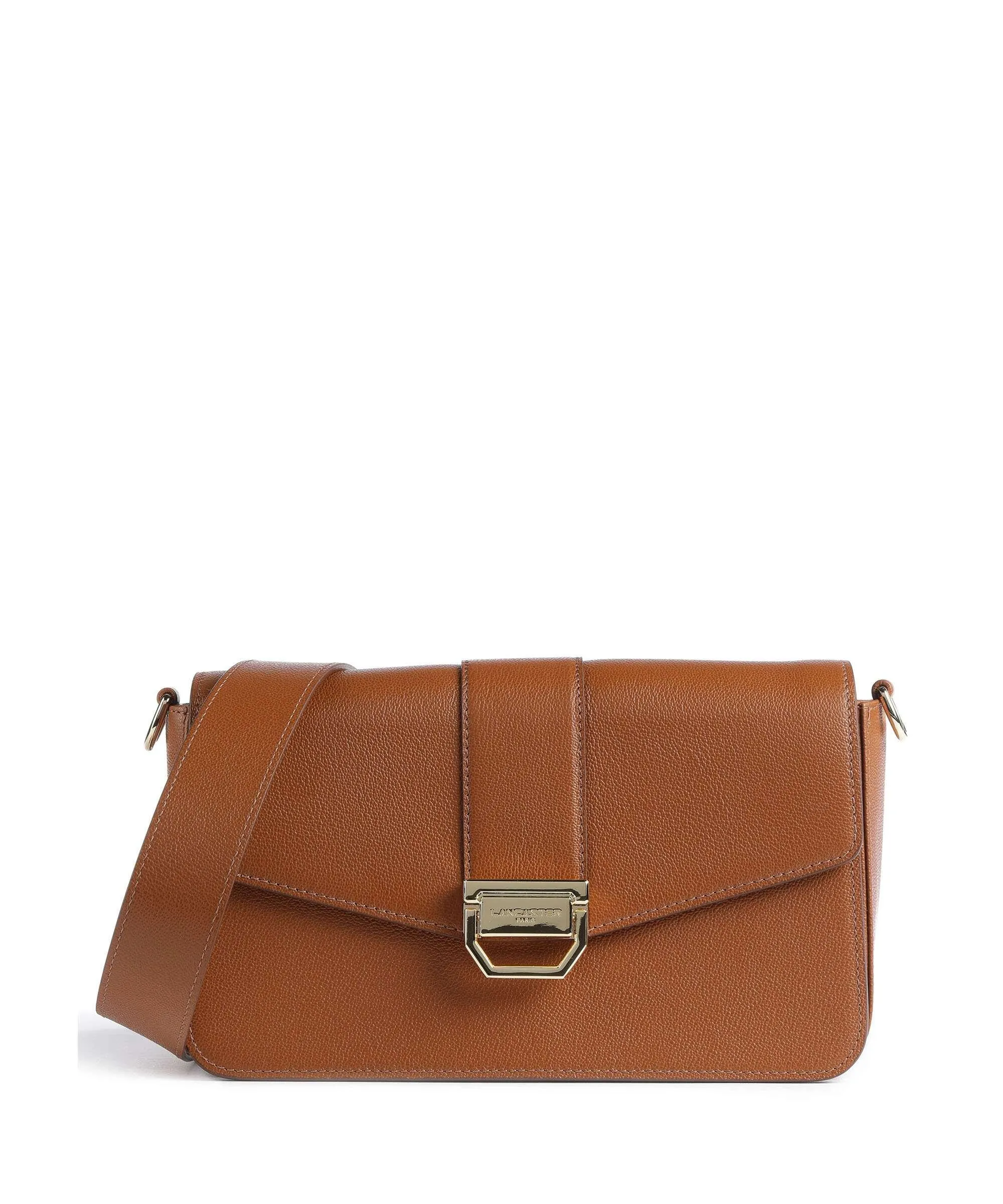Brown Grained Calfskin Crossbody Bag by Lancaster Valor