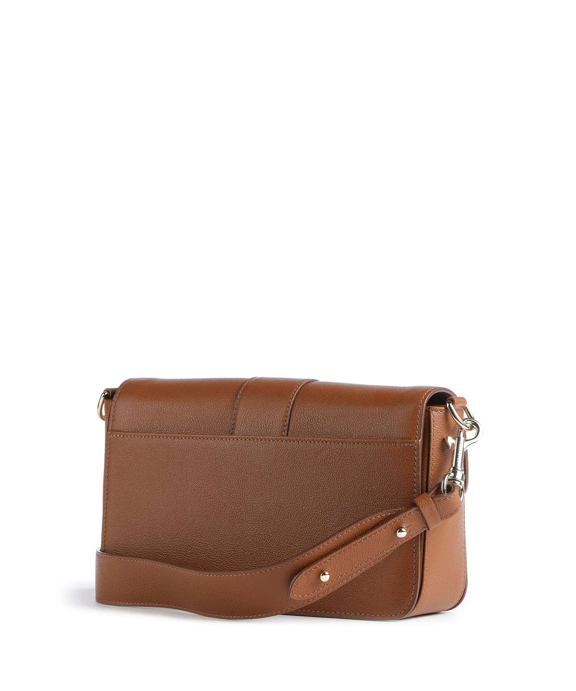 Brown Grained Calfskin Crossbody Bag by Lancaster Valor