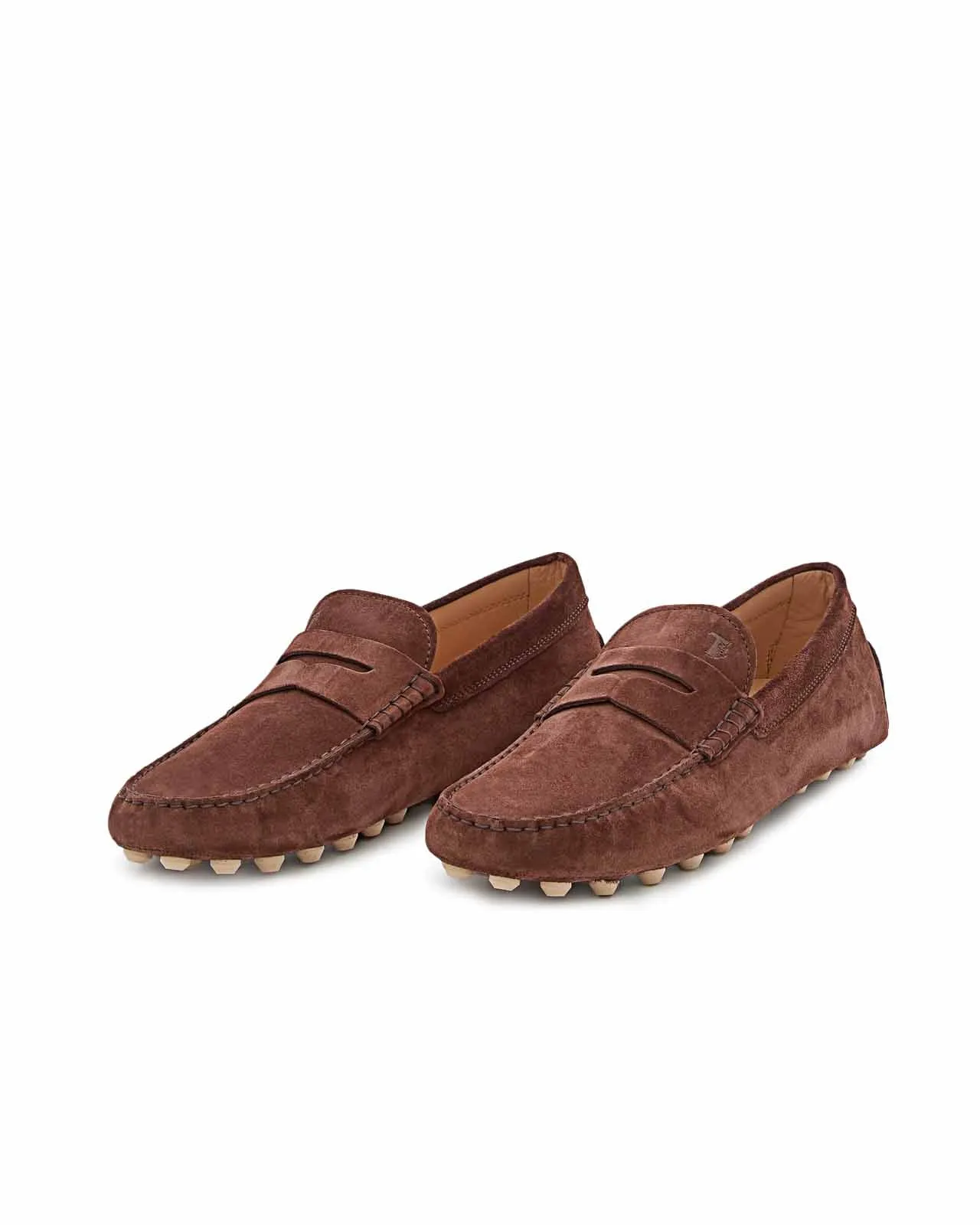 Brown Leather Loafer Gommino Macro 52K