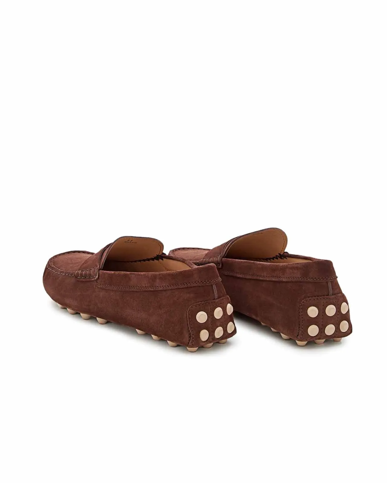 Brown Leather Loafer Gommino Macro 52K