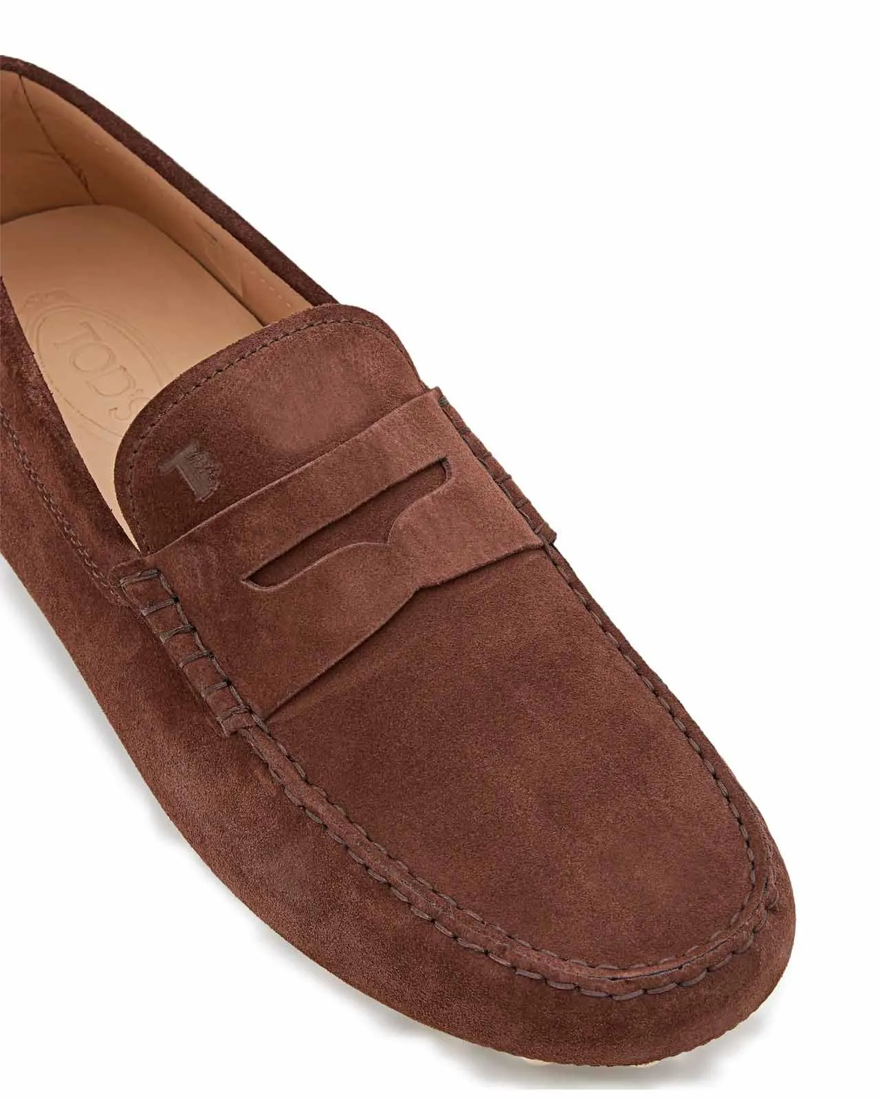 Brown Leather Loafer Gommino Macro 52K