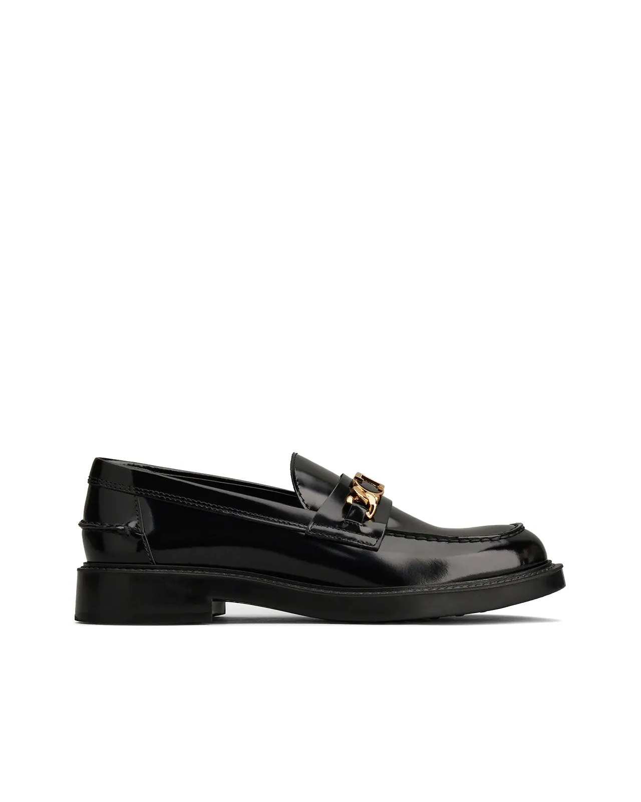 Brushed leather low rubber moccasin