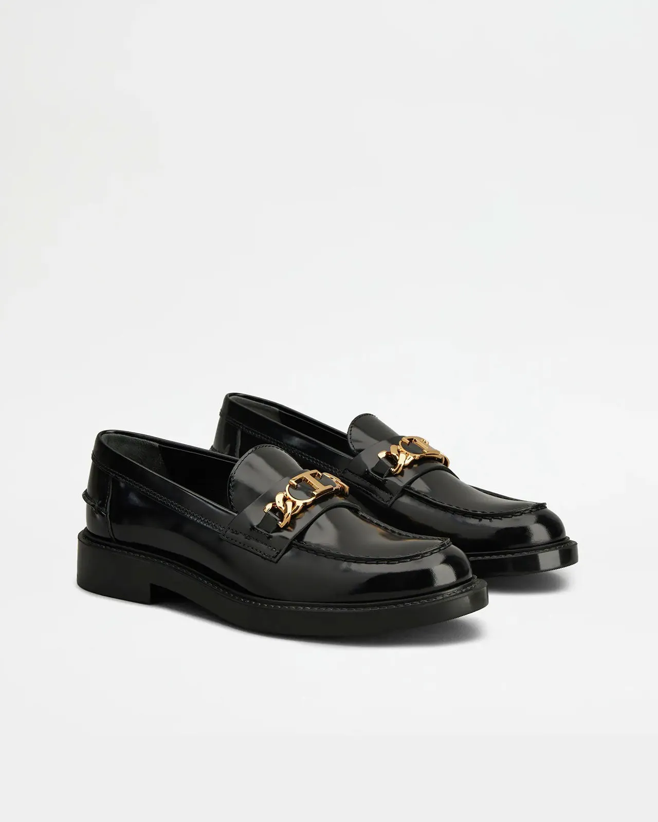Brushed leather low rubber moccasin