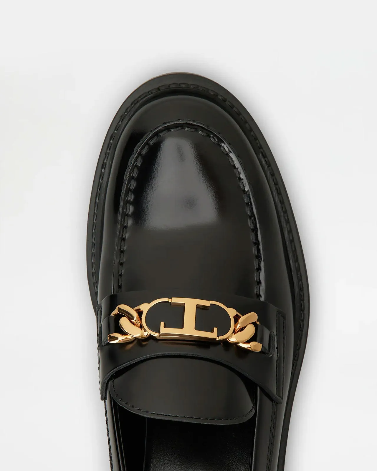 Brushed leather low rubber moccasin