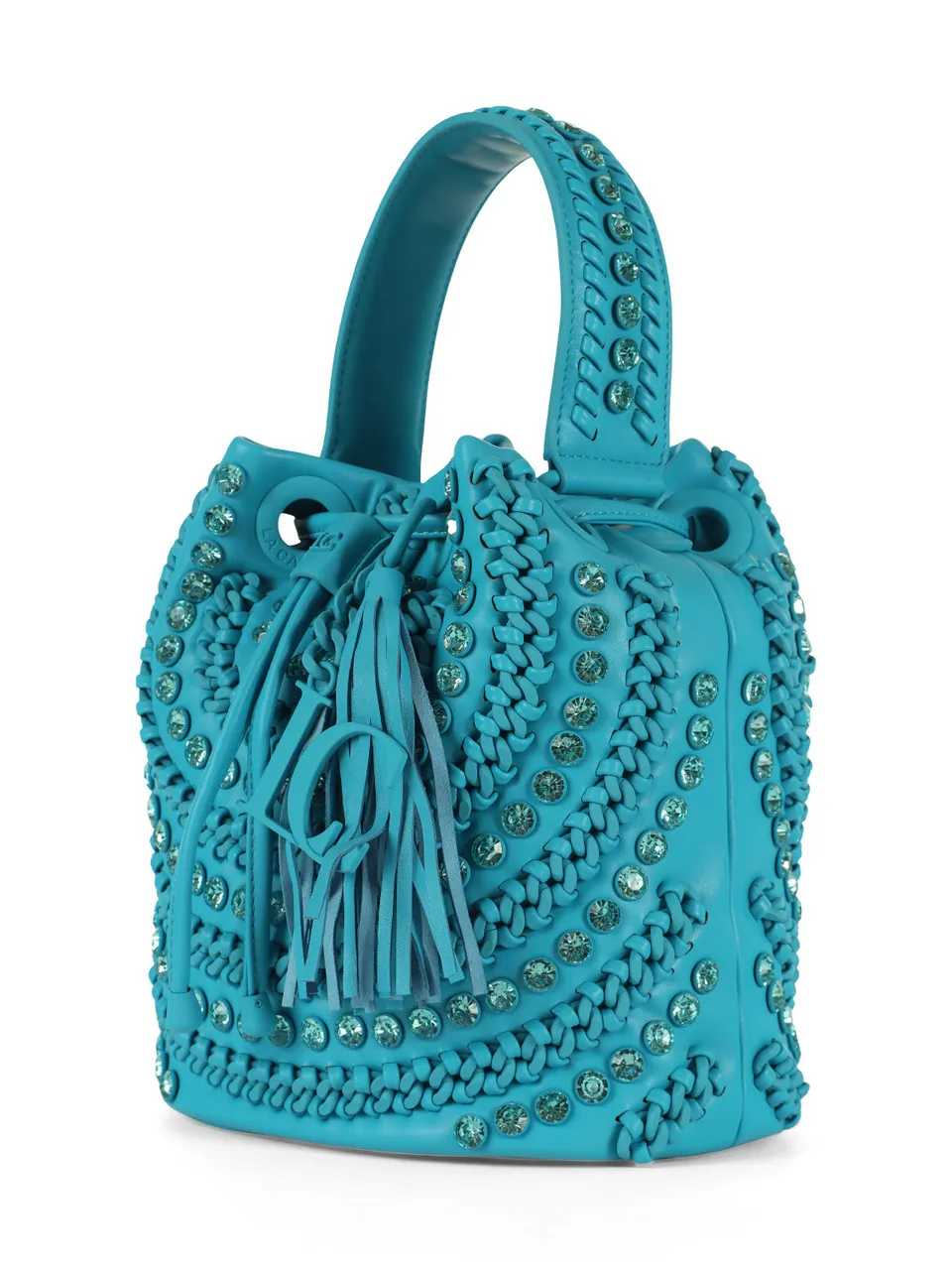 Bucket bag ANDROMEDA with stones.
