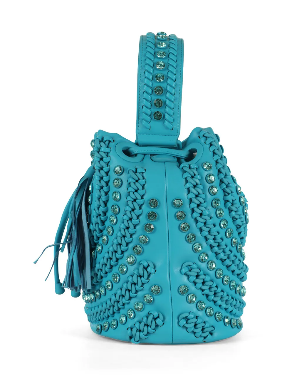 Bucket bag ANDROMEDA with stones.