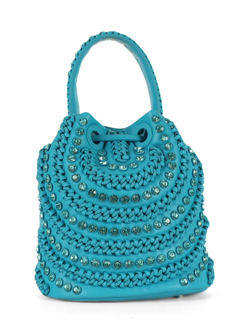 Bucket bag ANDROMEDA with stones.