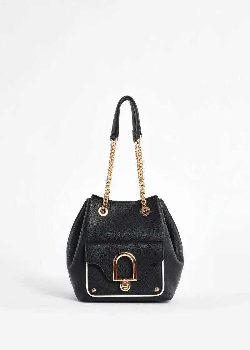 Bucket bag in faux leather