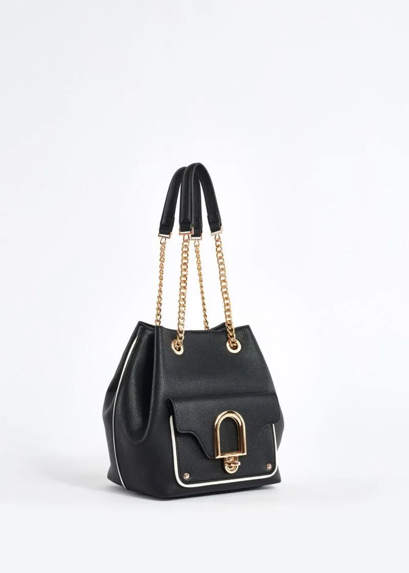 Bucket bag in faux leather