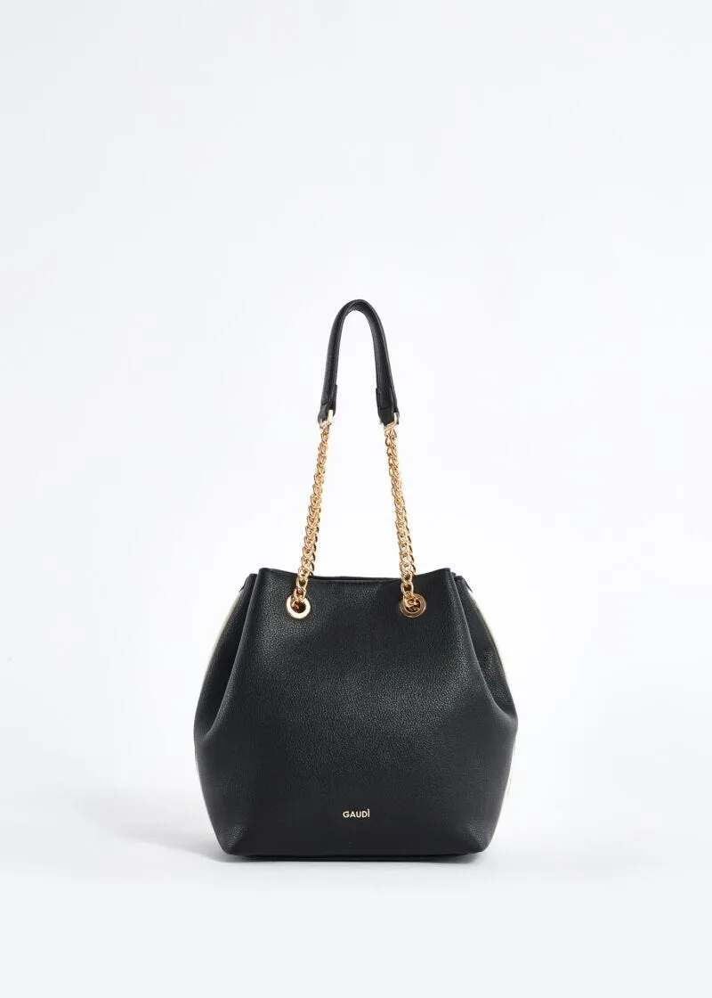 Bucket bag in faux leather