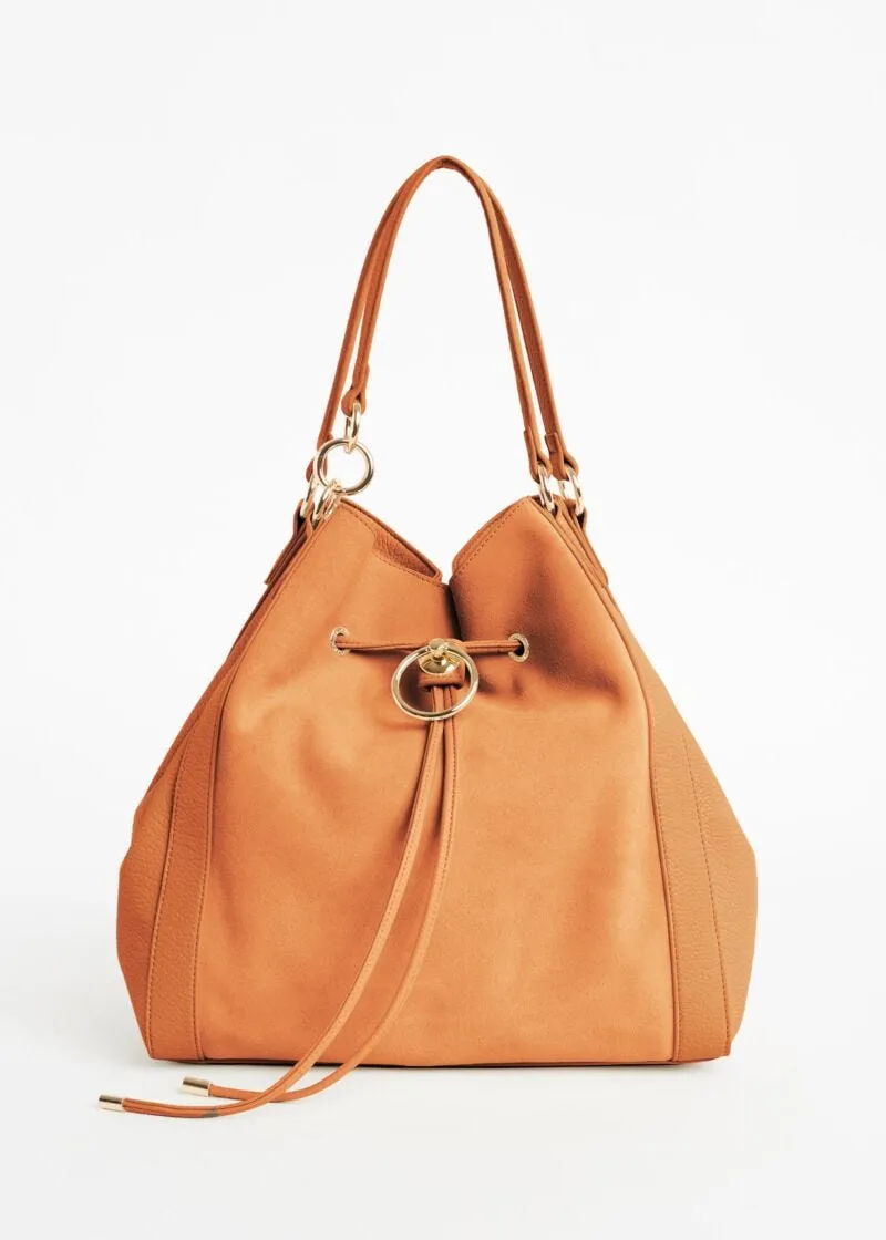 Bucket bag in faux leather