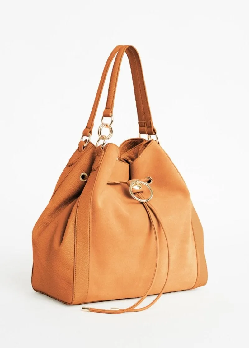 Bucket bag in faux leather