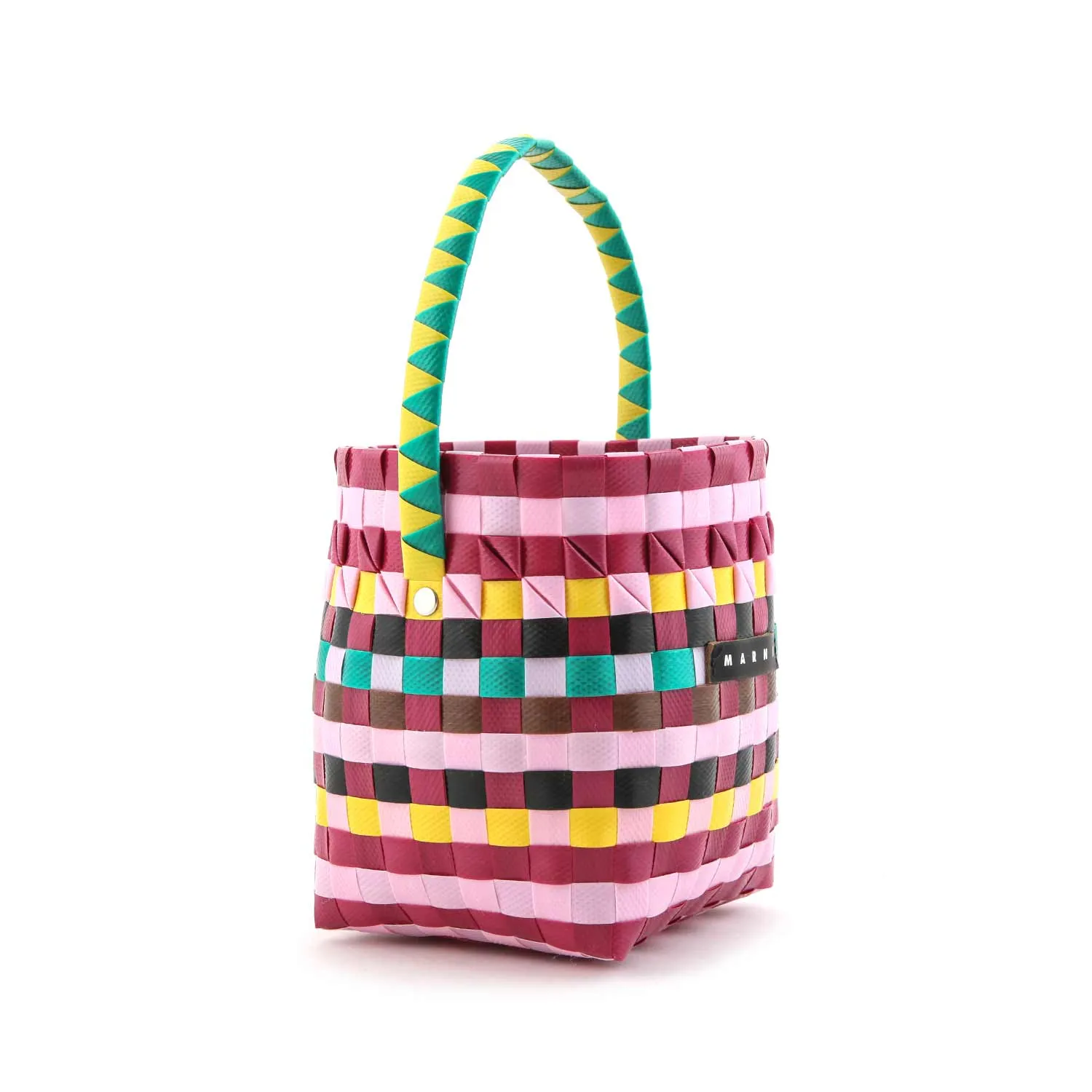 Bucket bag in pink and multicolor