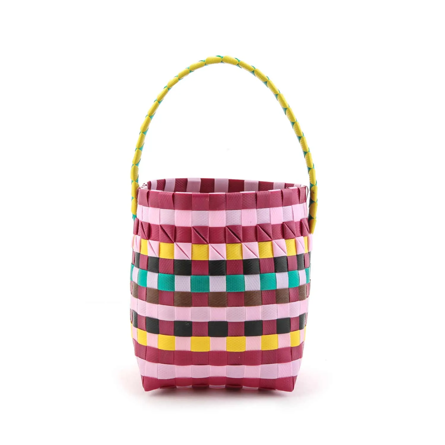 Bucket bag in pink and multicolor