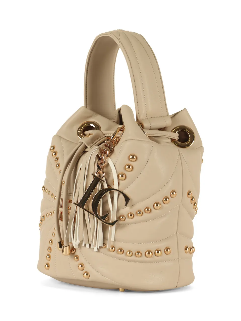 Bucket bag with OYSTER STUDS