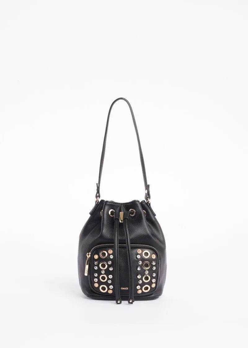 Bucket bag with studs