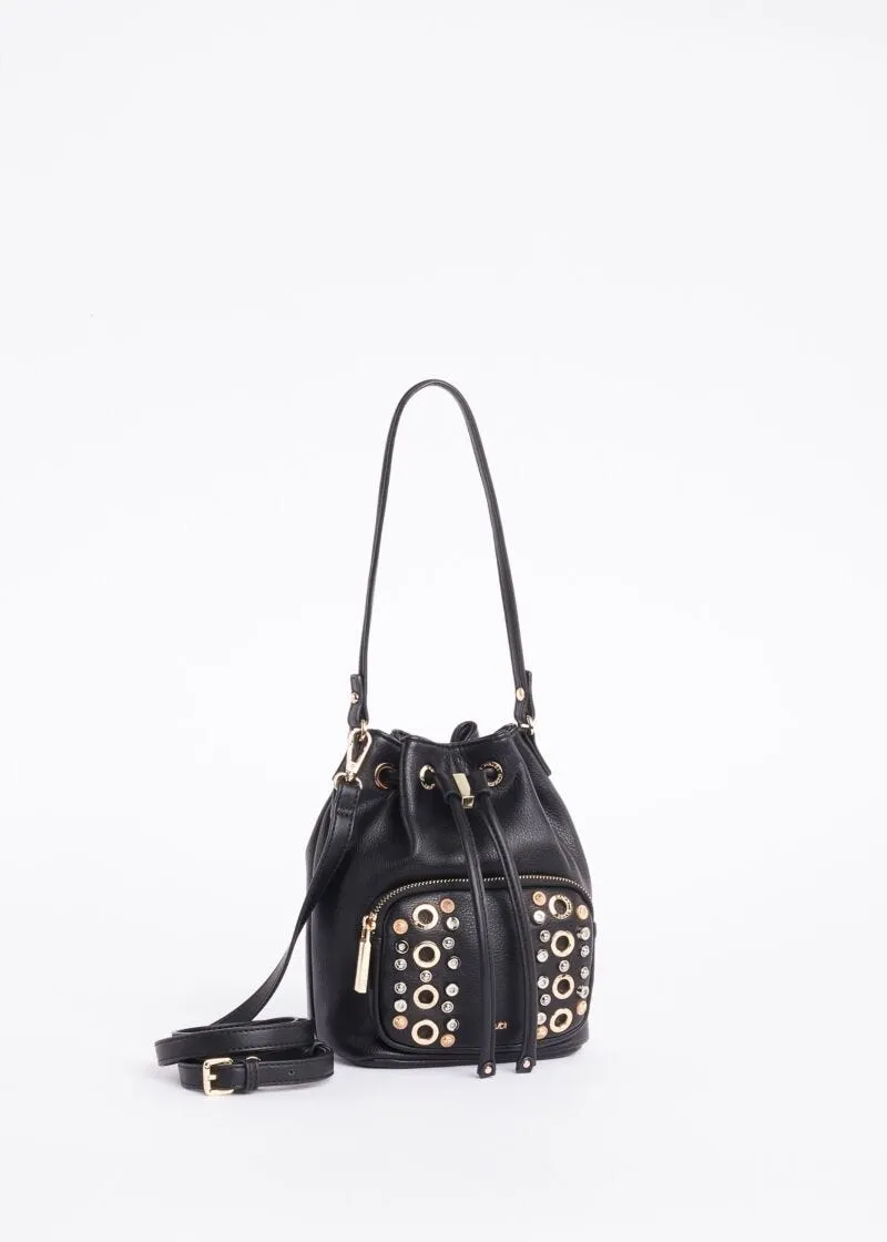 Bucket bag with studs