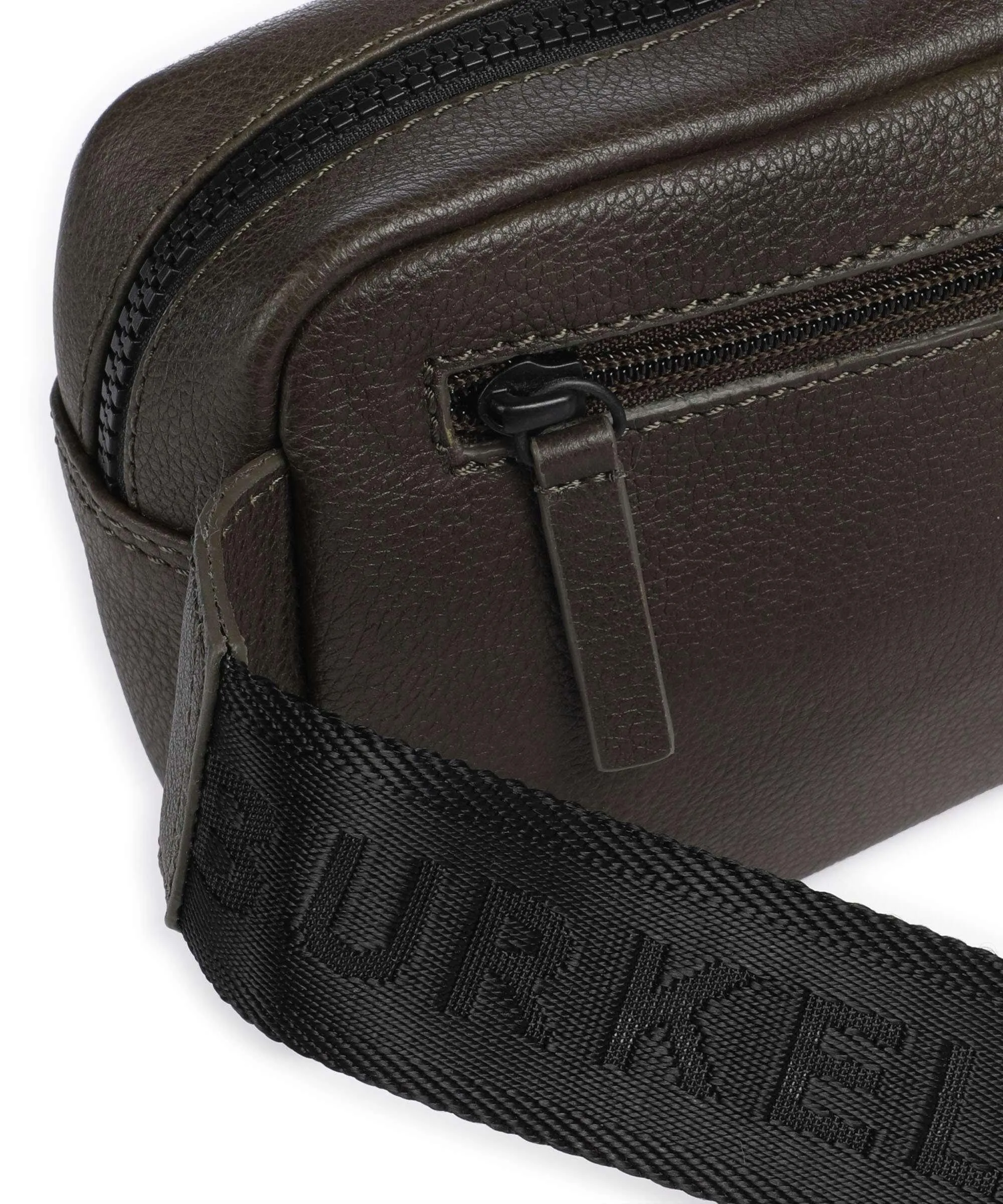 Burkely Minimal Mason Olive Green Granulated Leather Crossbody Bag