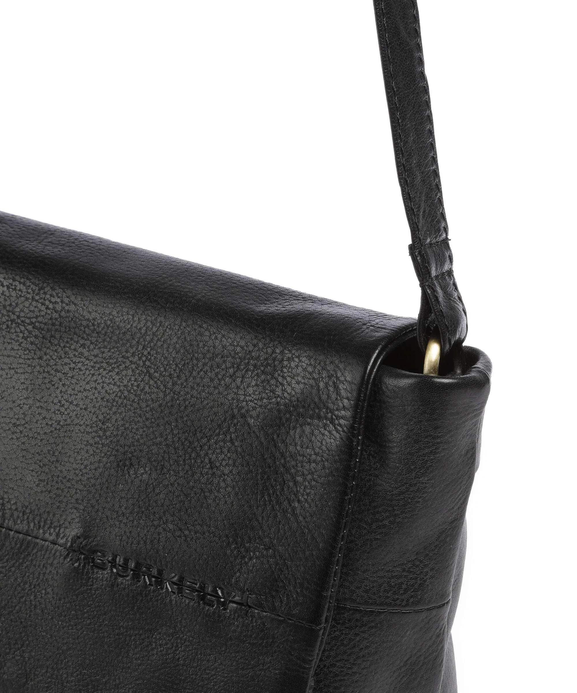 Burkely Natural Norah Black Grained Cowhide Leather Crossbody Bag