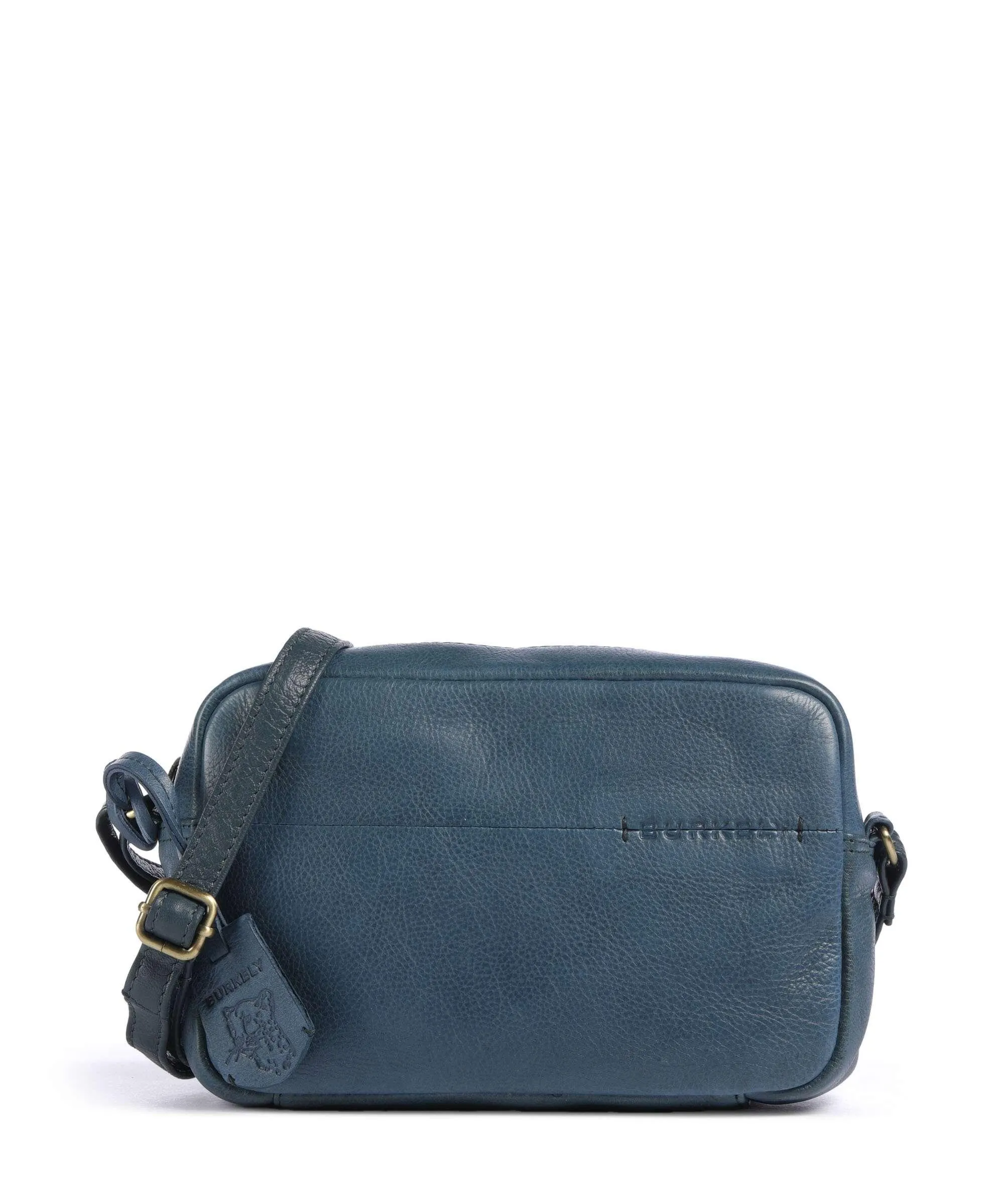 Burkely Natural Norah Petrol Grained Cowhide Leather Crossbody Bag