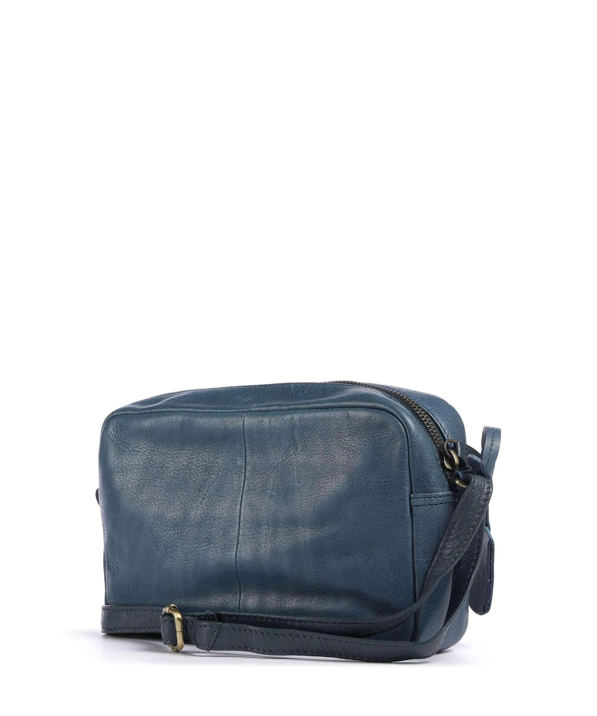 Burkely Natural Norah Petrol Grained Cowhide Leather Crossbody Bag