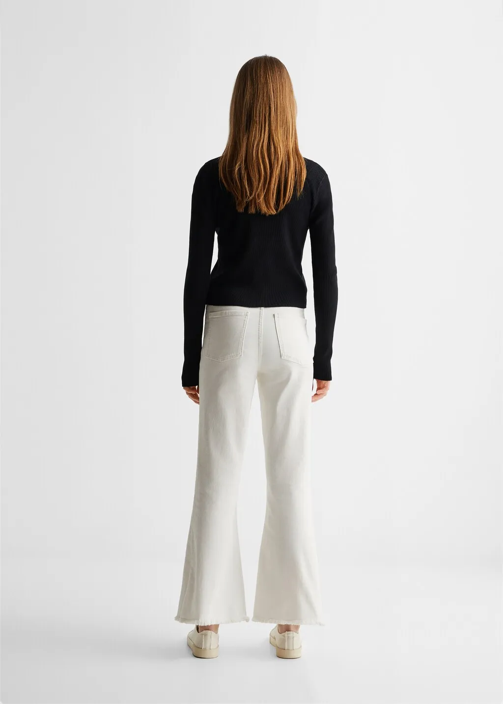Buttoned cardigan with ribbed trim