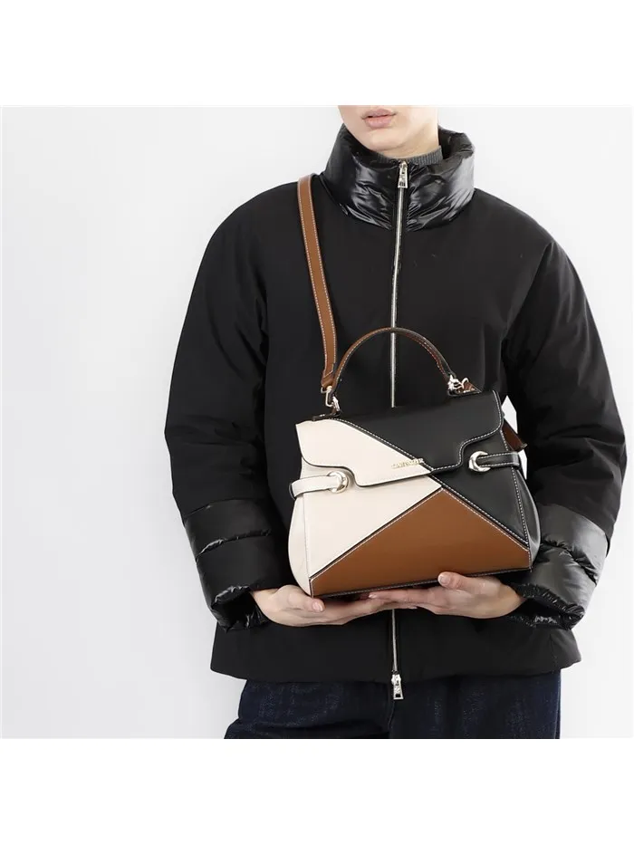 CAFENOIR  BORSA A MANO TB0704 NERO/CUOIO