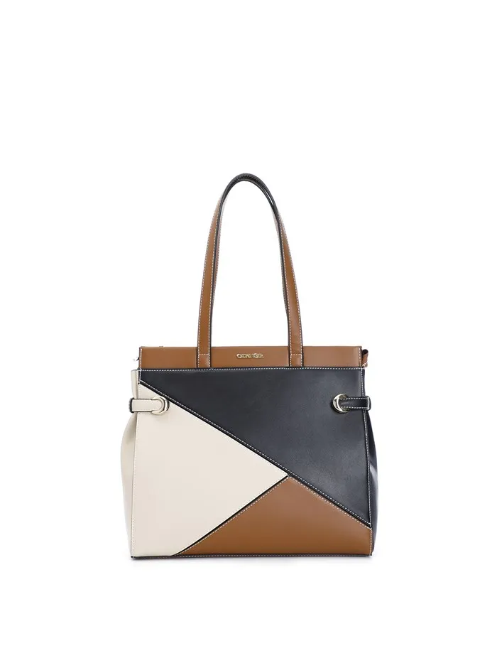 CAFENOIR  BORSA A SPALLA TB0702 NERO/CUOIO