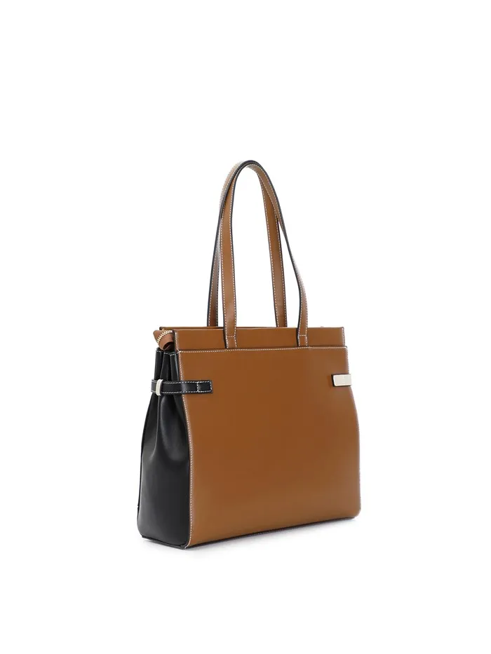 CAFENOIR  BORSA A SPALLA TB0702 NERO/CUOIO