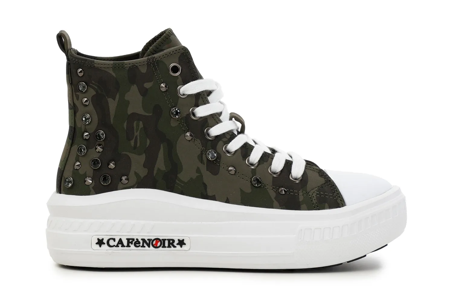 CafèNoir women's sneakers - Camouflage fabric lace-up