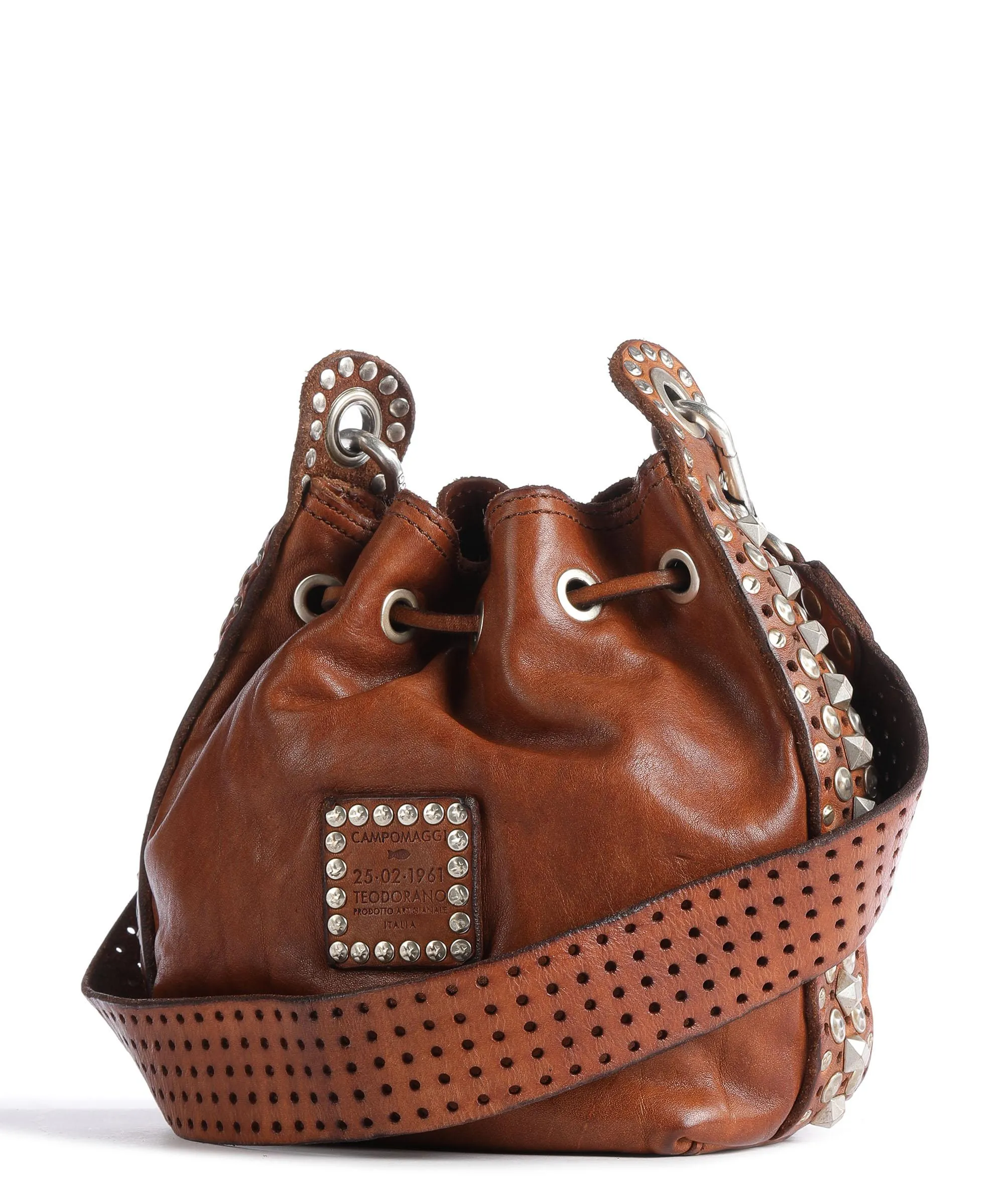 Campomaggi Cognac Tumbled Calfskin Bucket Bag