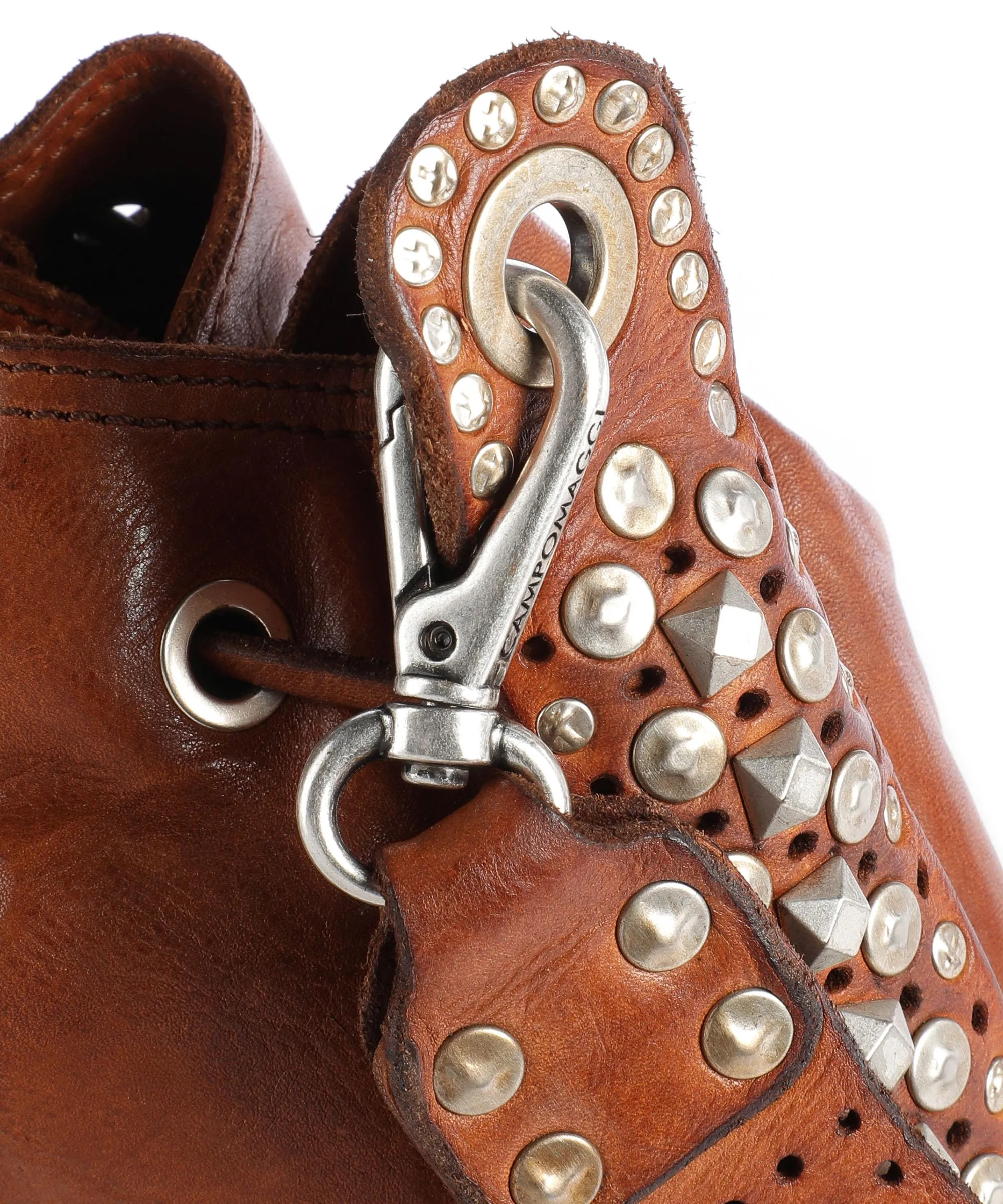 Campomaggi Cognac Tumbled Calfskin Bucket Bag