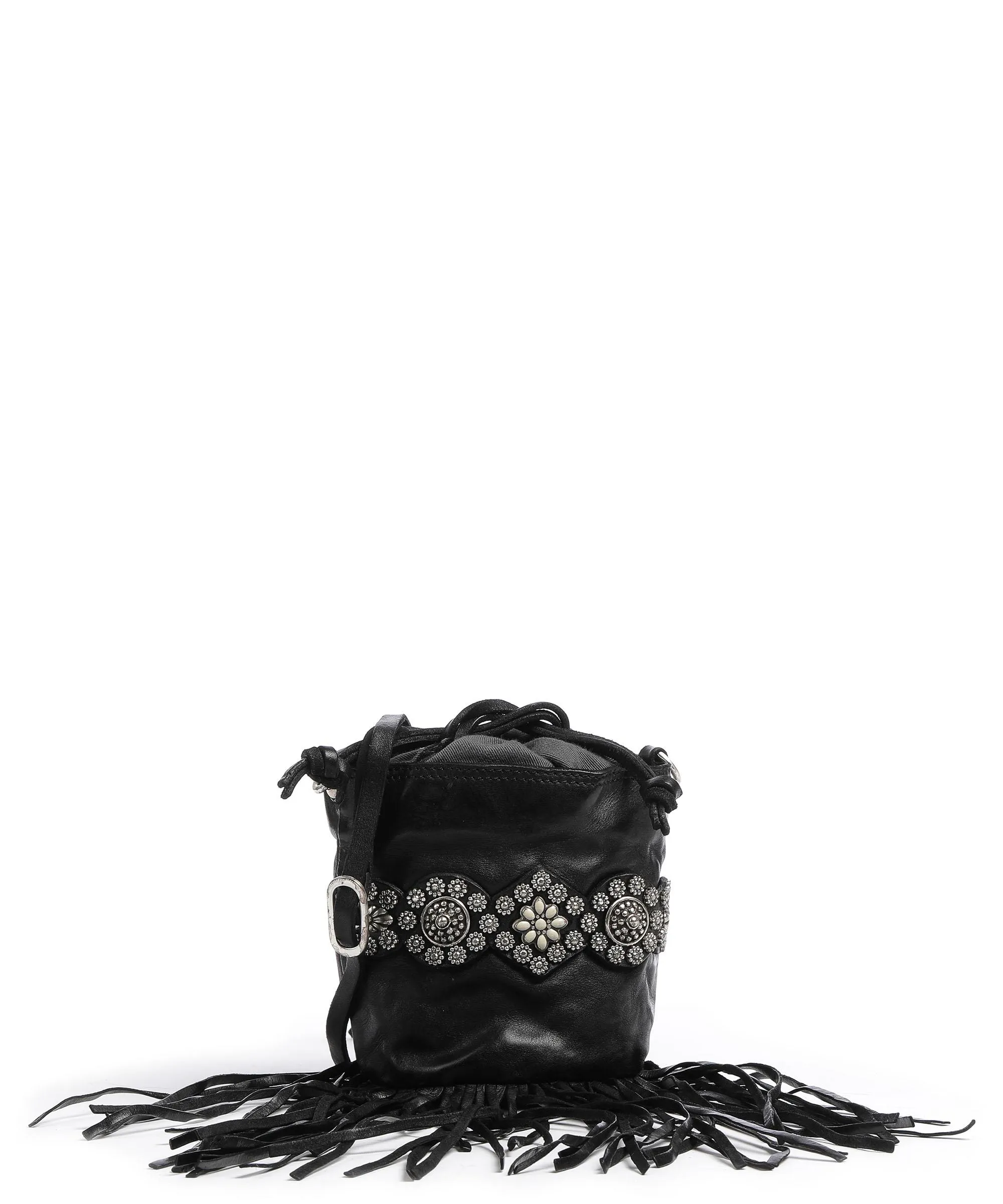 Campomaggi Prestige Black Tumbled Calfskin Bucket Bag
