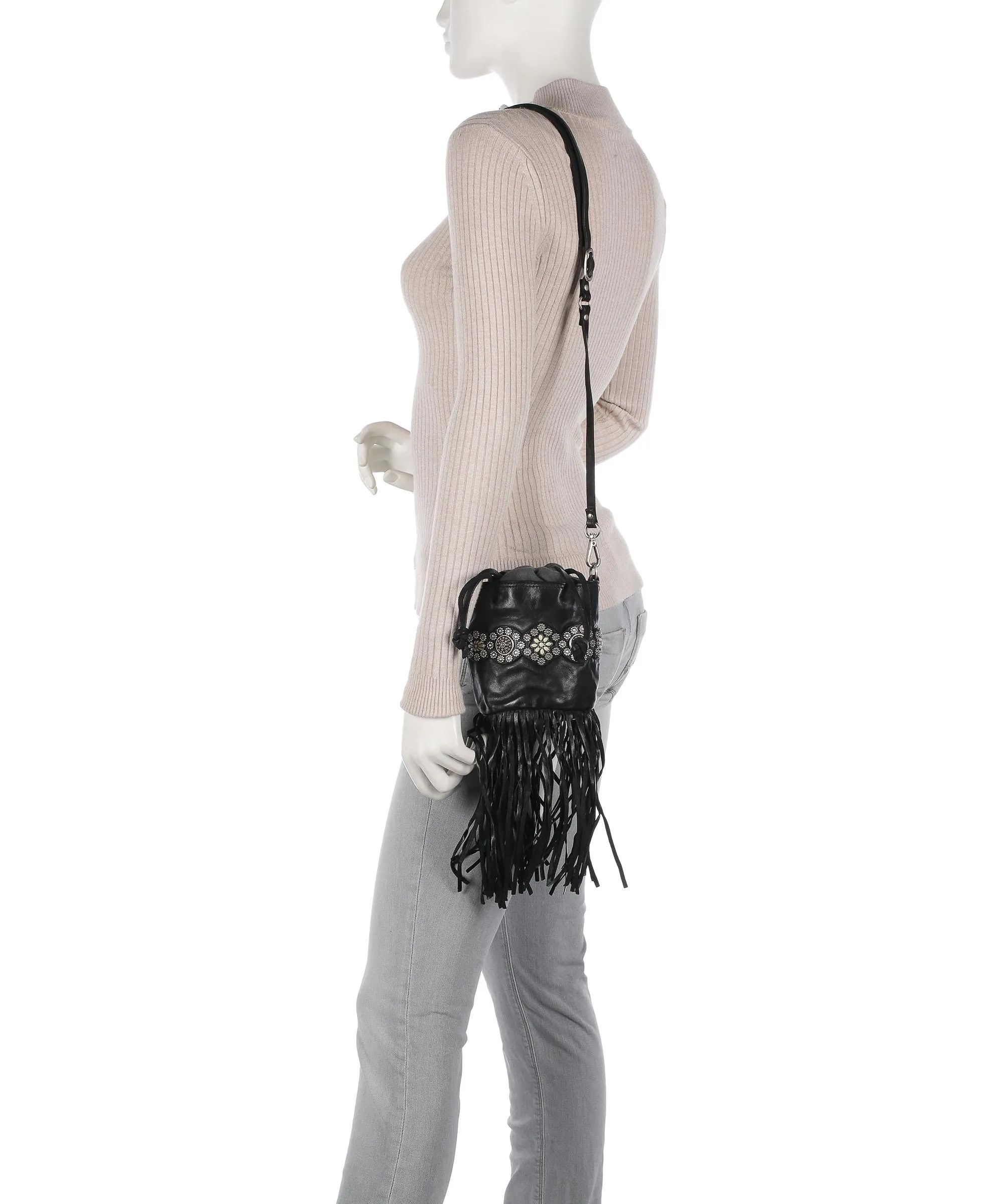 Campomaggi Prestige Black Tumbled Calfskin Bucket Bag