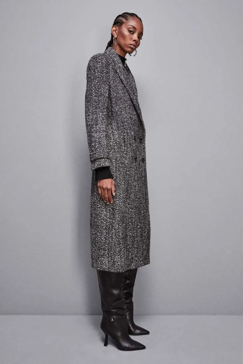 Cappotto con cintura in panno     