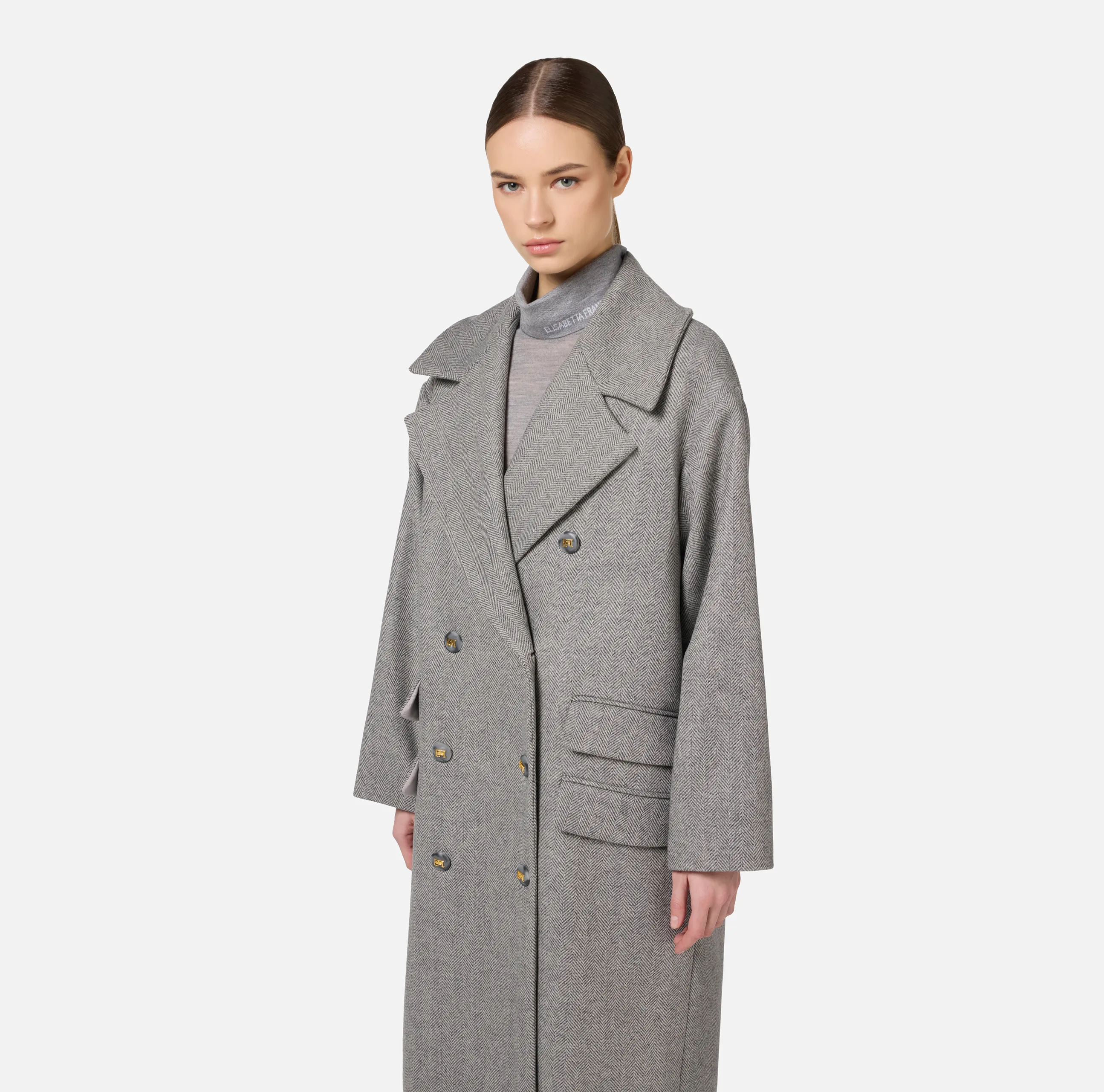 Double-Breasted Cotton Overcoat