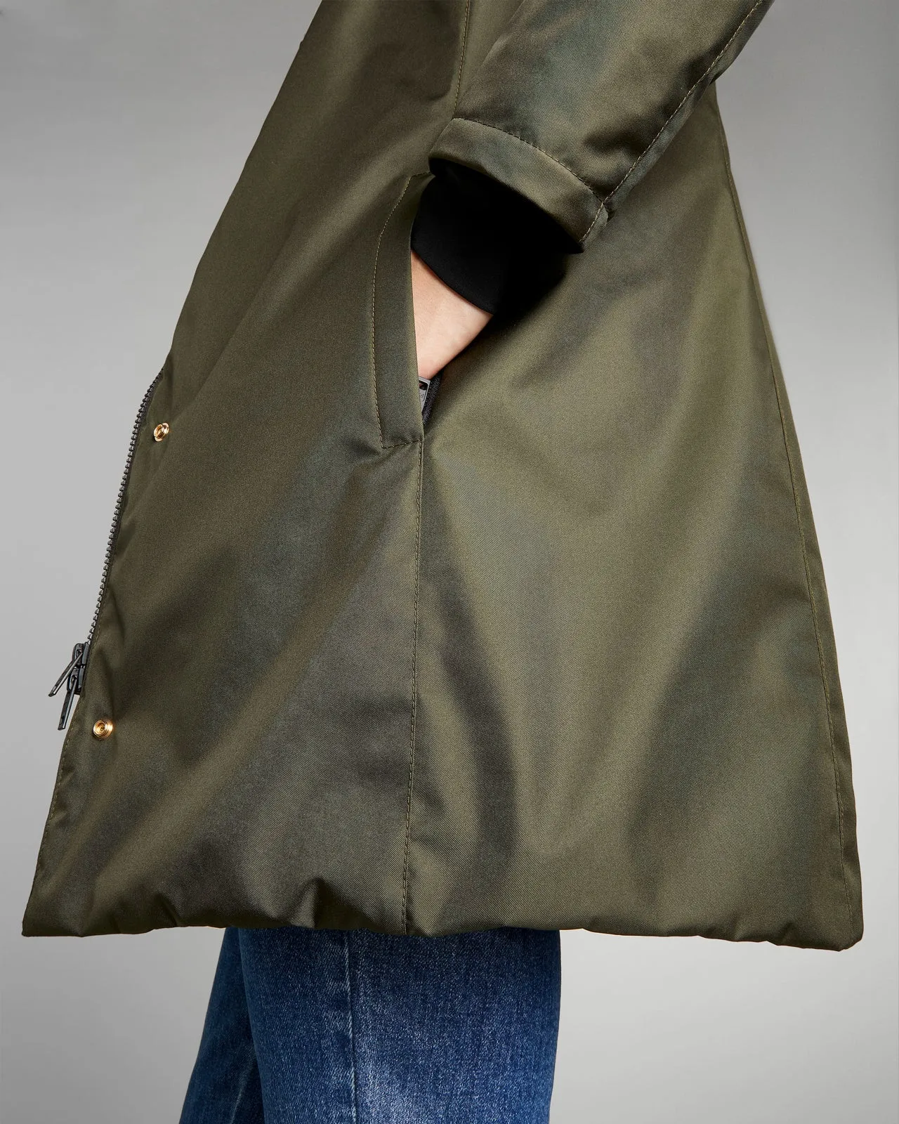 Cappotto Toggle Coat Nylon Doublefront verde