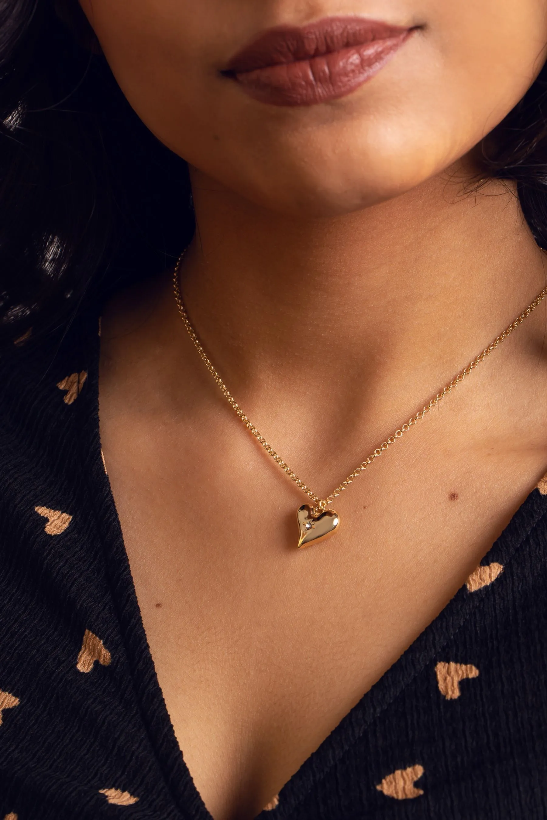 Caramel Jewellery London Gold - Heart Pendant Necklace
