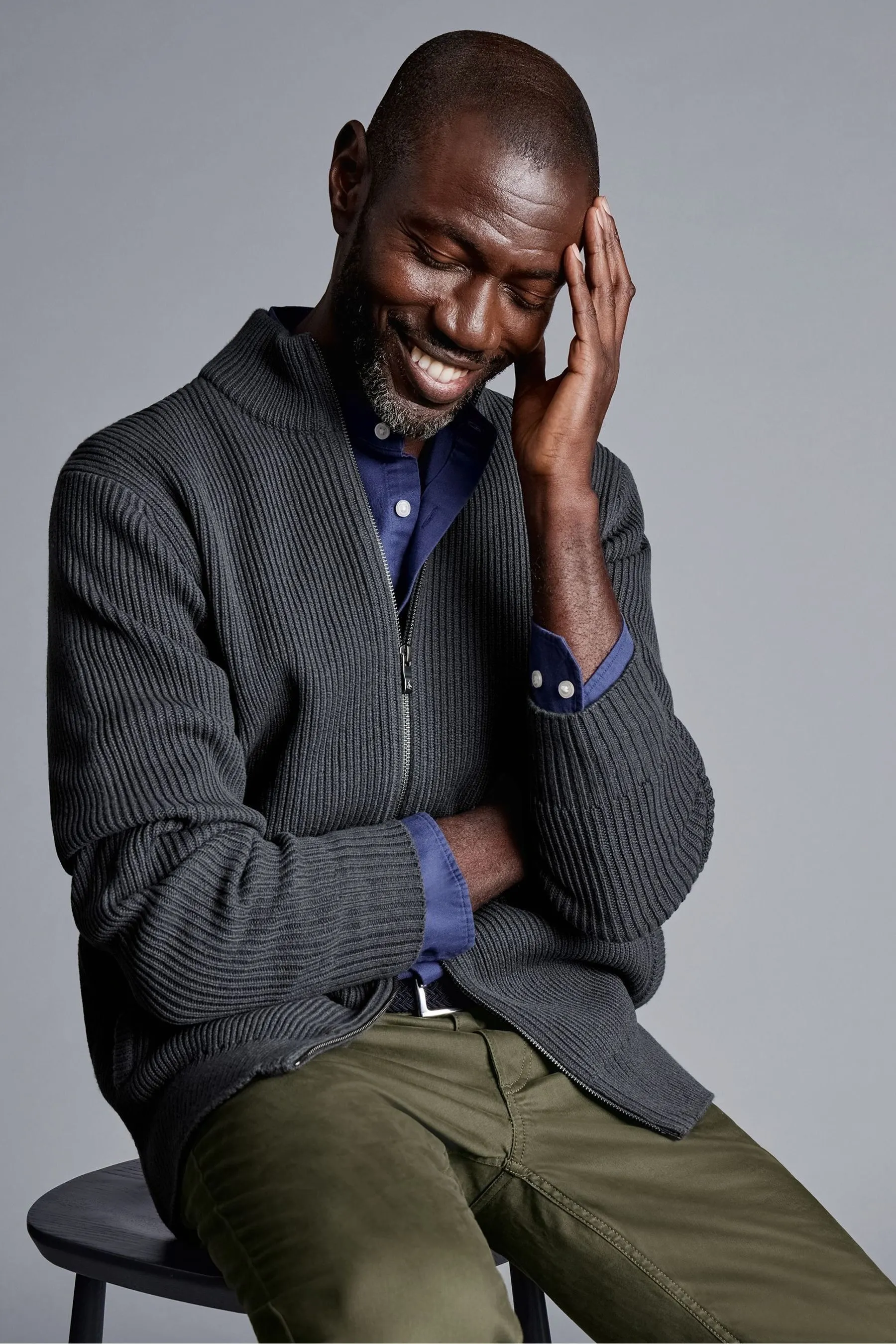Cardigan Charles Tyrwhitt Spesso Coste Zip Collo Imbuto