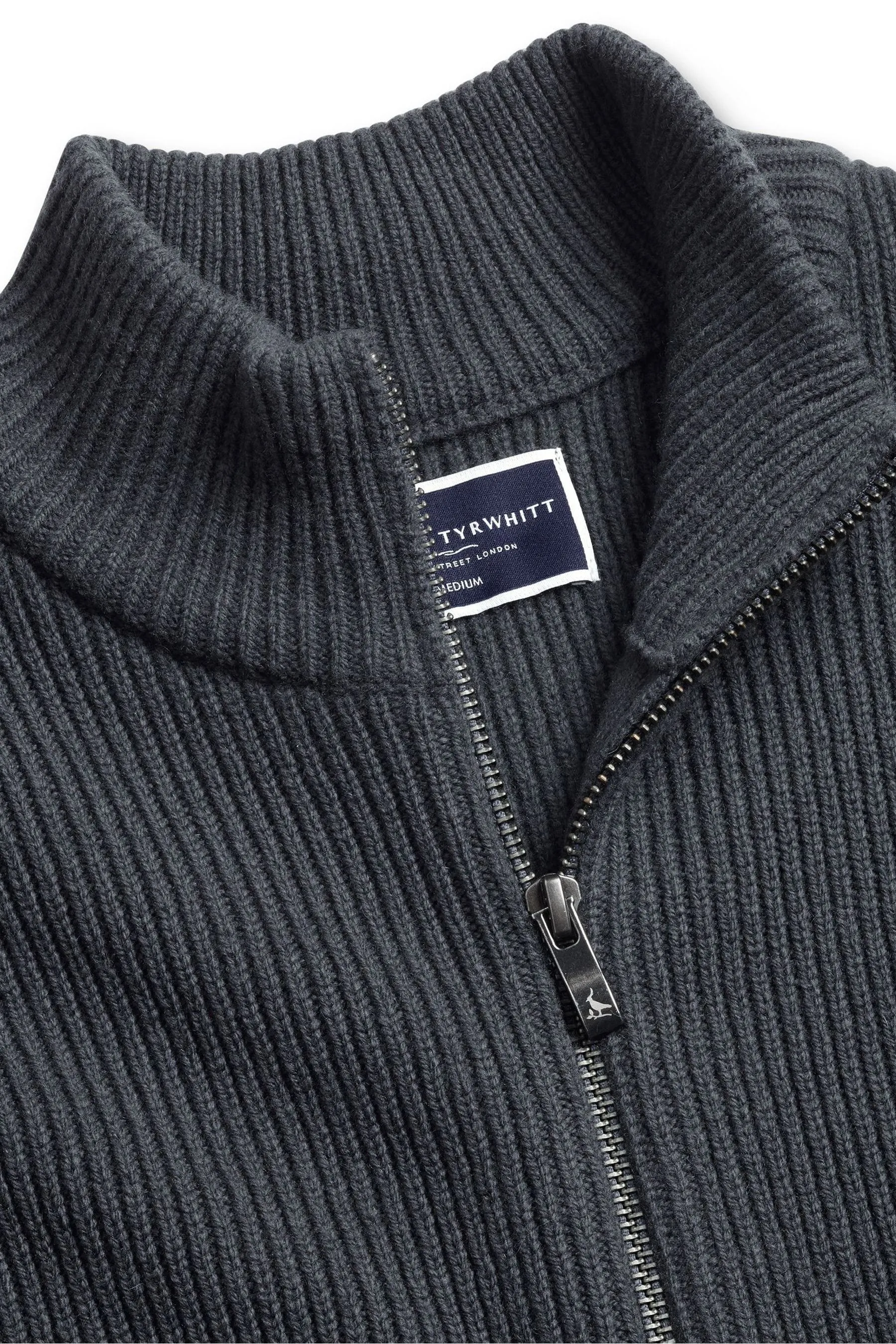 Cardigan Charles Tyrwhitt Spesso Coste Zip Collo Imbuto