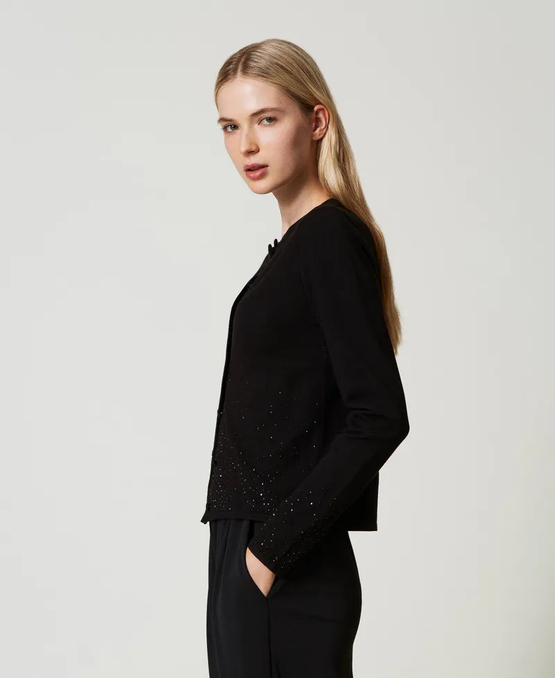 Rhineestone Gradient Cardigan