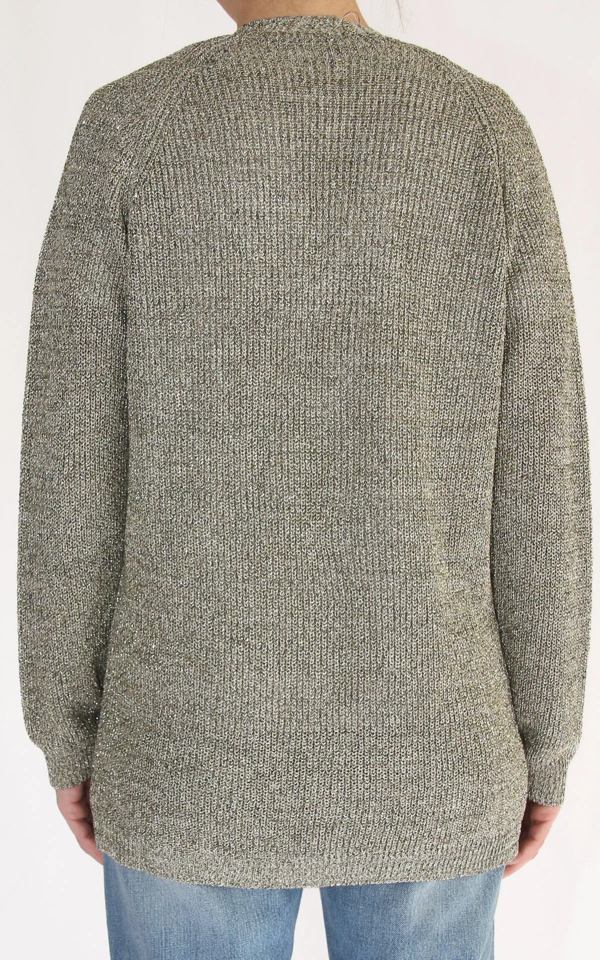 Cardigan lurex verde on-off