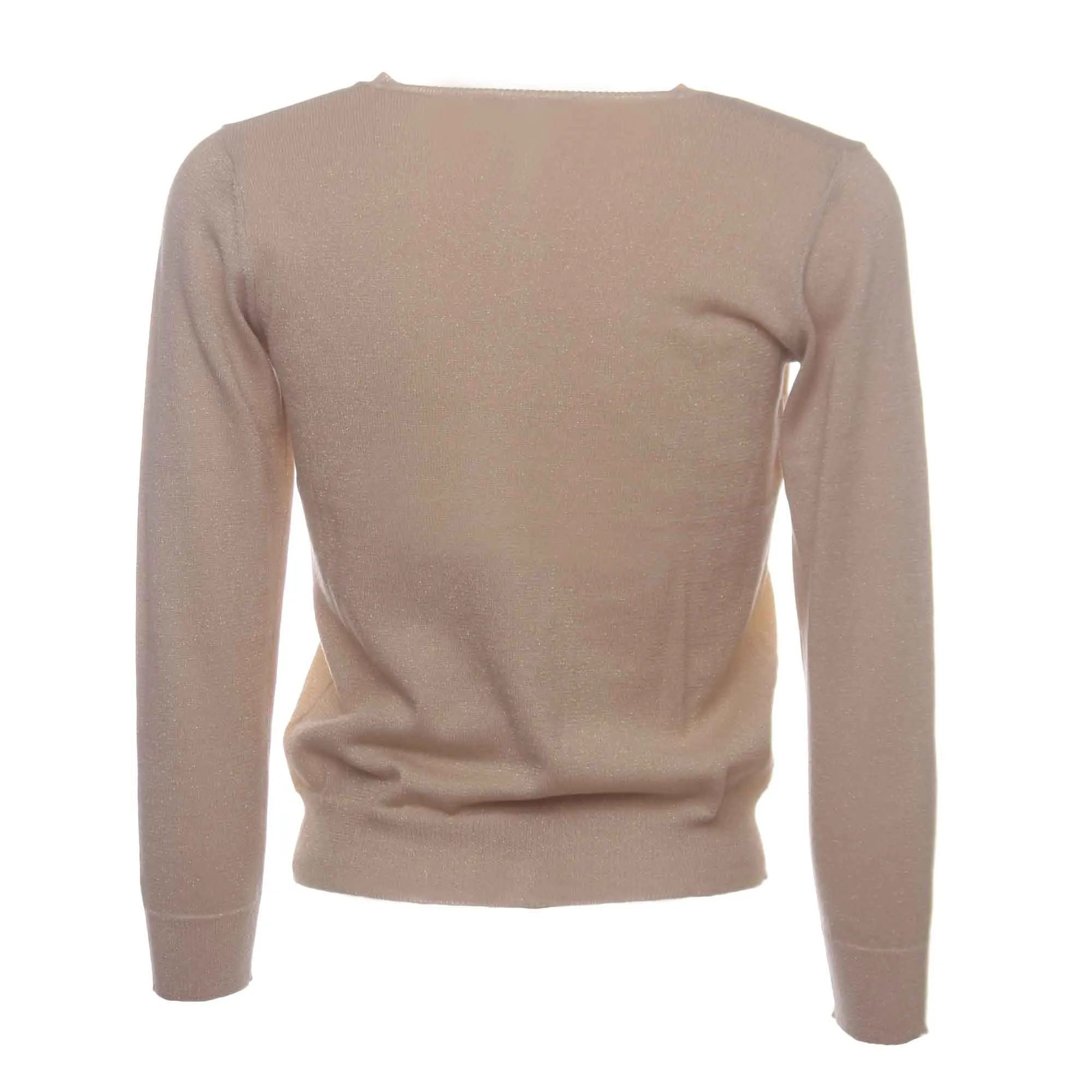 Milla Beige Cardigan con Finiture Lurex