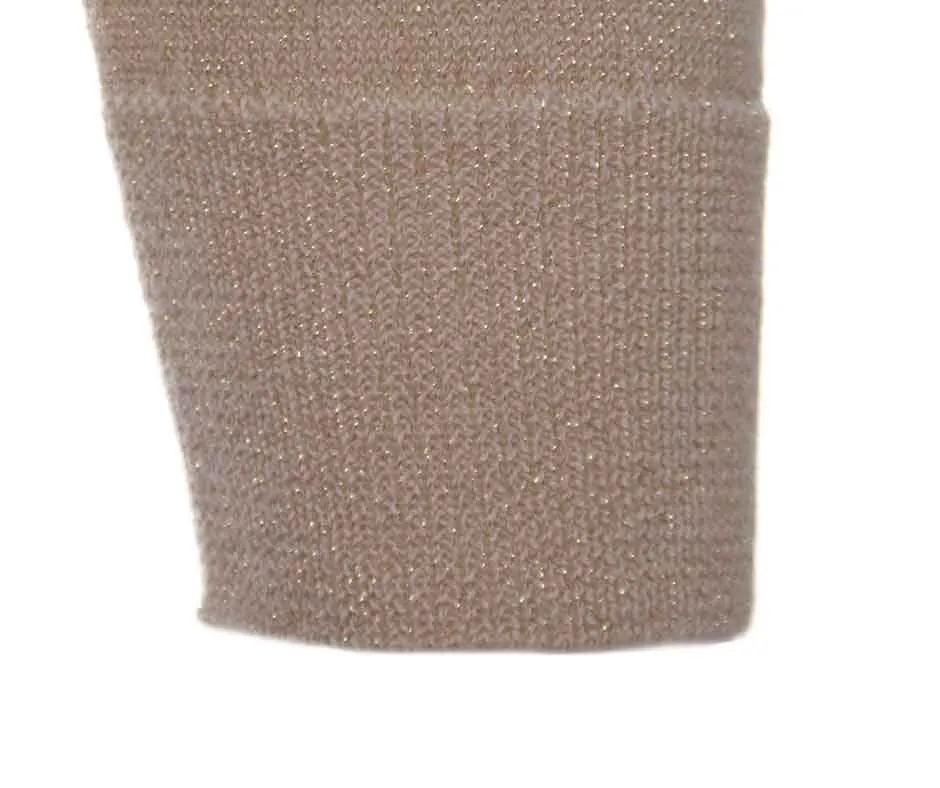 Milla Beige Cardigan con Finiture Lurex