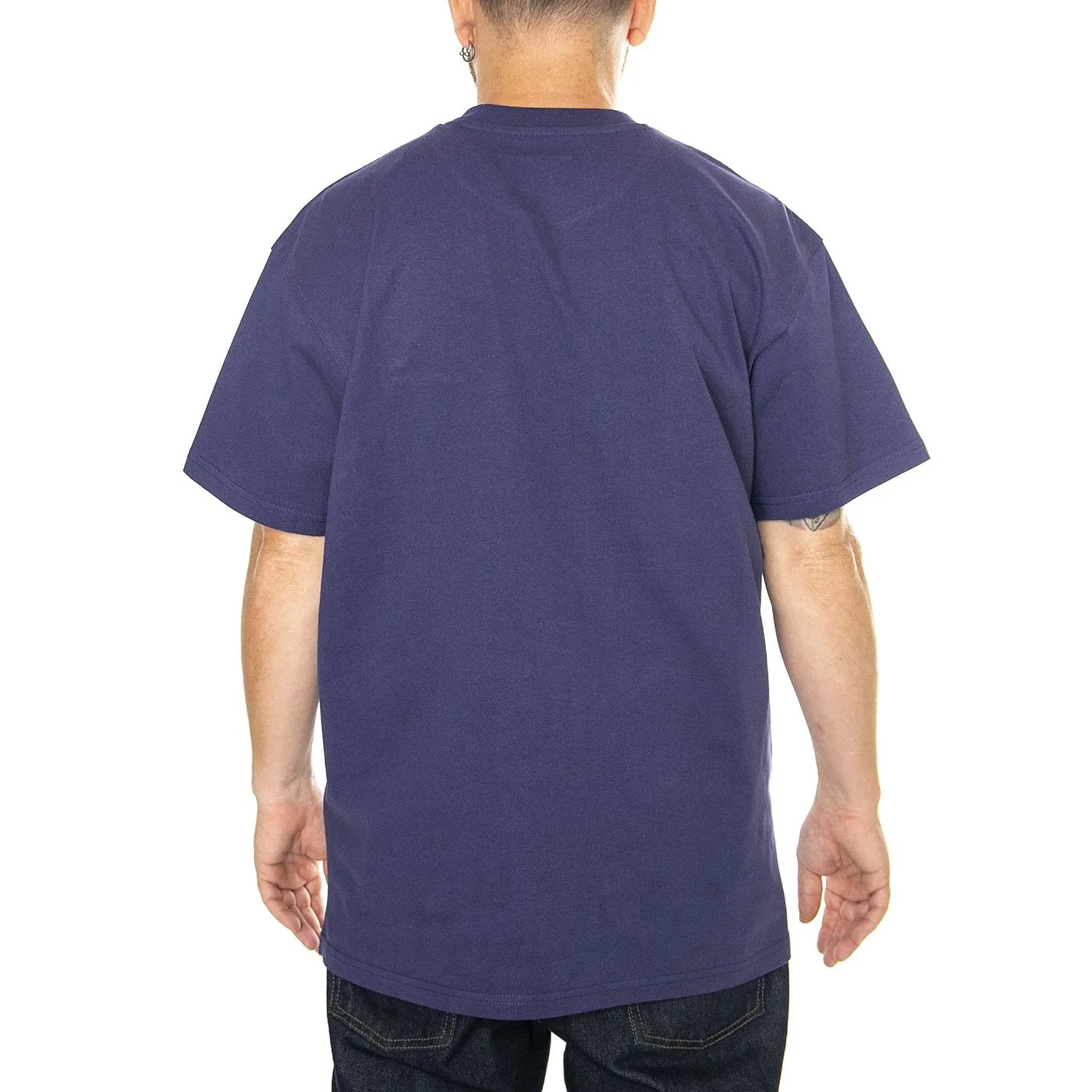 CARHARTT WIP Short-Sleeve American Script T-Shirt - Aura Purple Men's Crewneck Tee