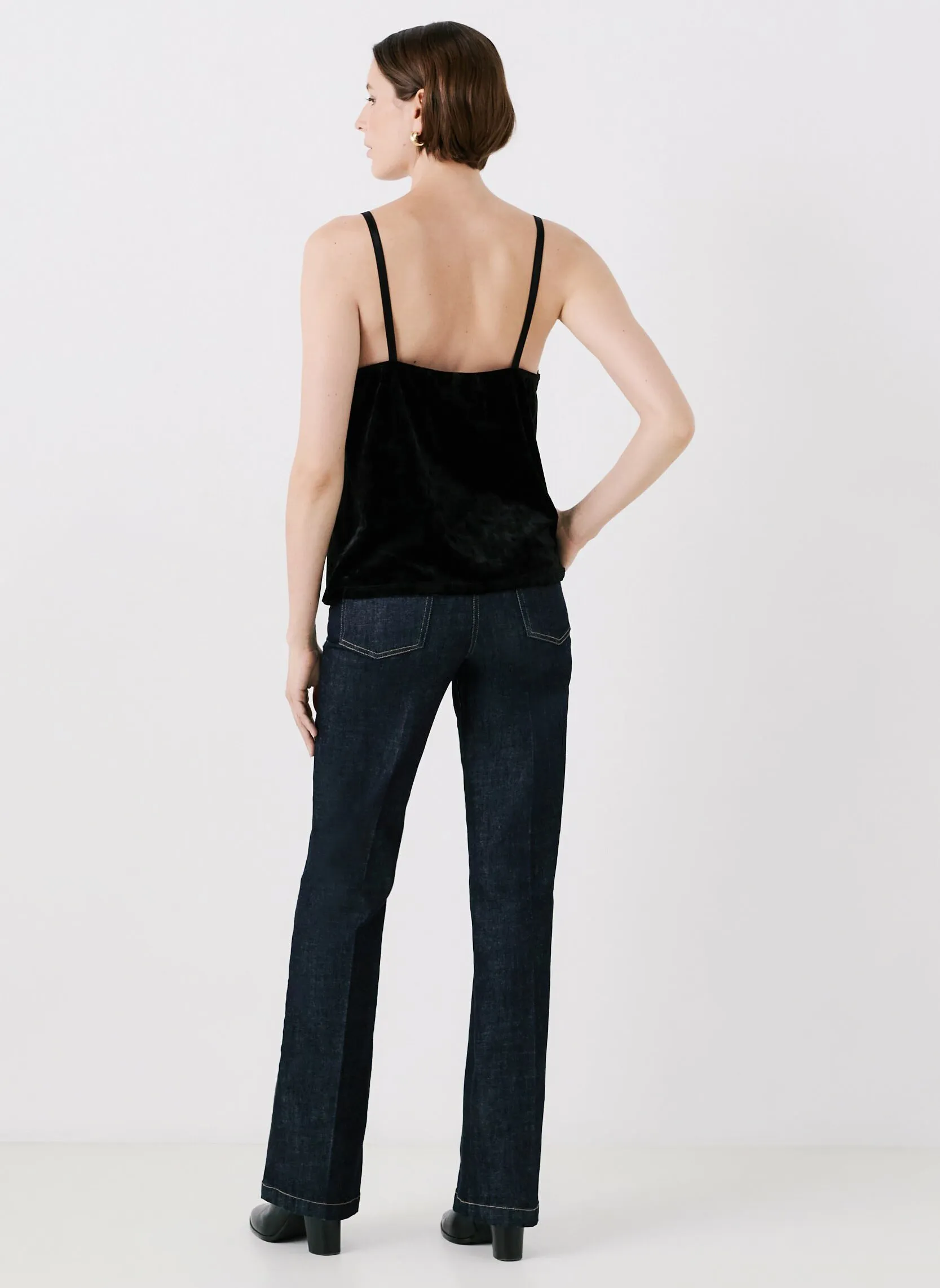  CAROLL   TAMARIN - Top a spalline in velluto e pizzo | Nero