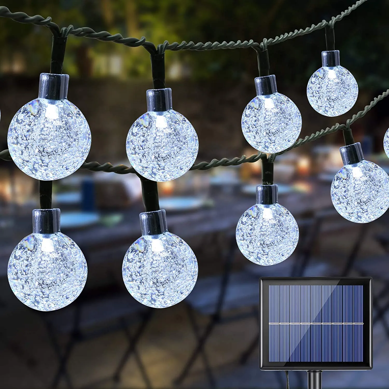 Solar Outdoor String Lights, Waterproof Crystal Globe LED Decorative Lights, BrizLabs 20M 100 LED Solar String Lights