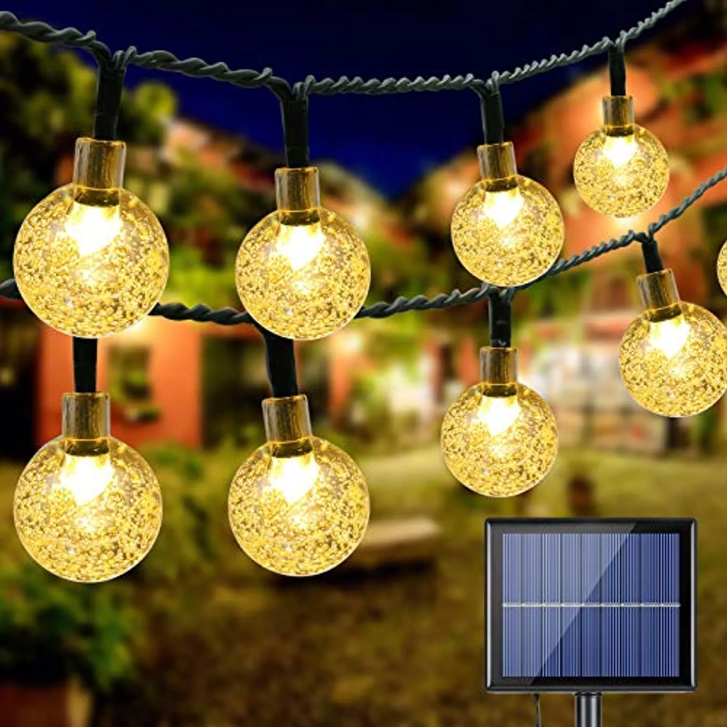 Solar Outdoor String Lights, Waterproof Crystal Globe LED Decorative Lights, BrizLabs 20M 100 LED Solar String Lights