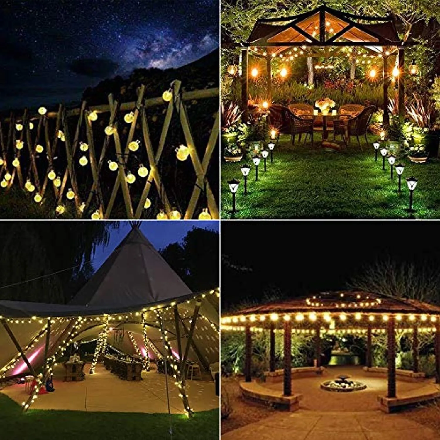 Solar Outdoor String Lights, Waterproof Crystal Globe LED Decorative Lights, BrizLabs 20M 100 LED Solar String Lights