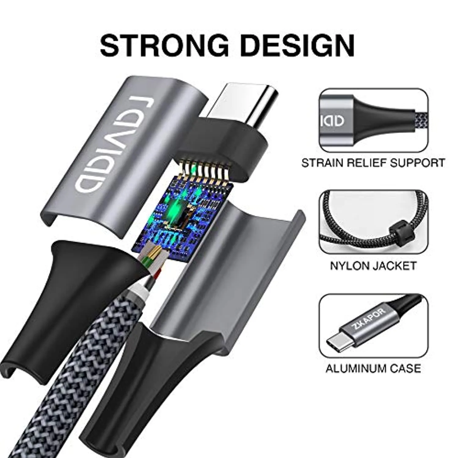 Cavo USB C, RAVIAD [4Pezzi, 0.5m 1m 2m 3m] Nylon Intrecciato Cavo USB Tipo C di Ricarica Rapida e Trasmissione per Samsung Galax